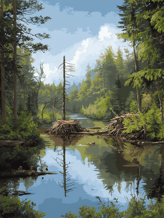 Forest Stream Beaver Home