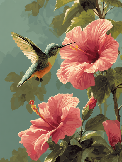Hummingbird and Hibiscus