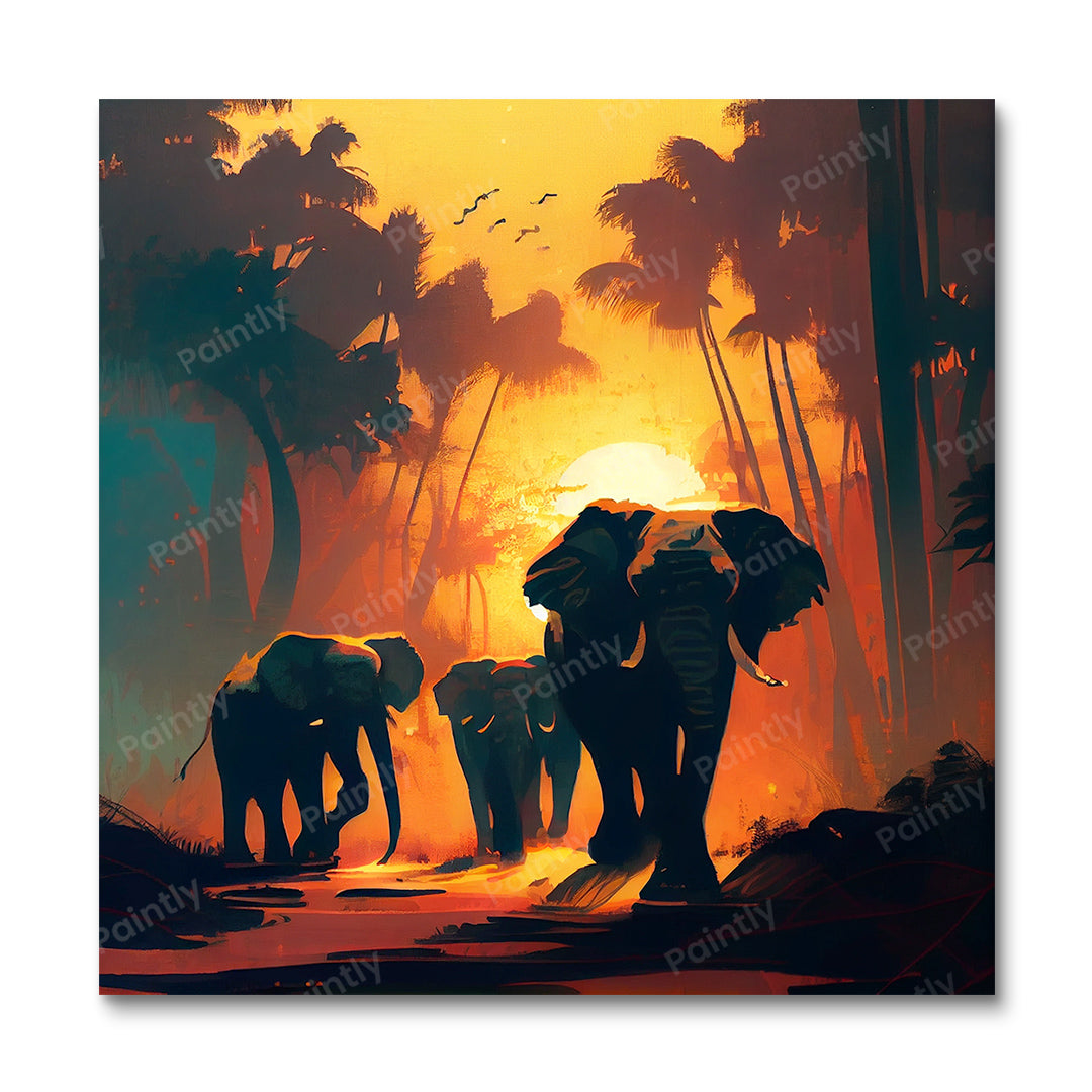 Elephant Silhouettes II