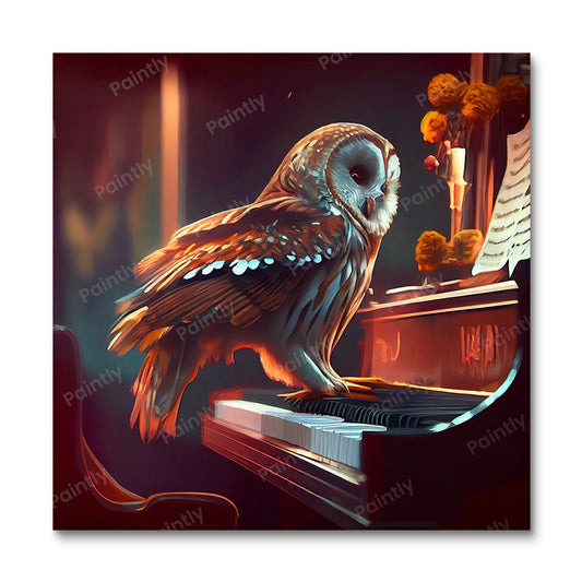 Owl Playing the Piano I