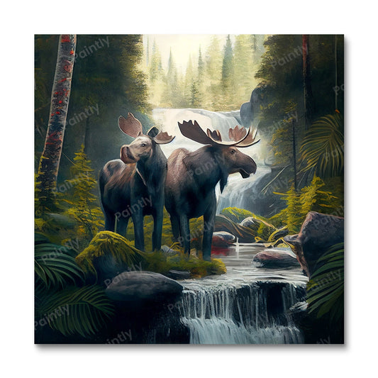 Moose by the Waterfall I