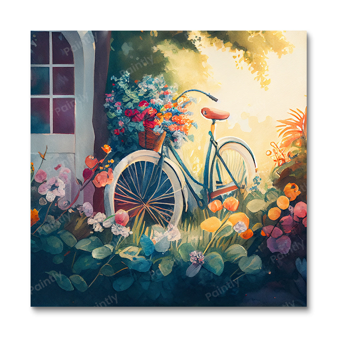 Bicycle Amidst Flowers