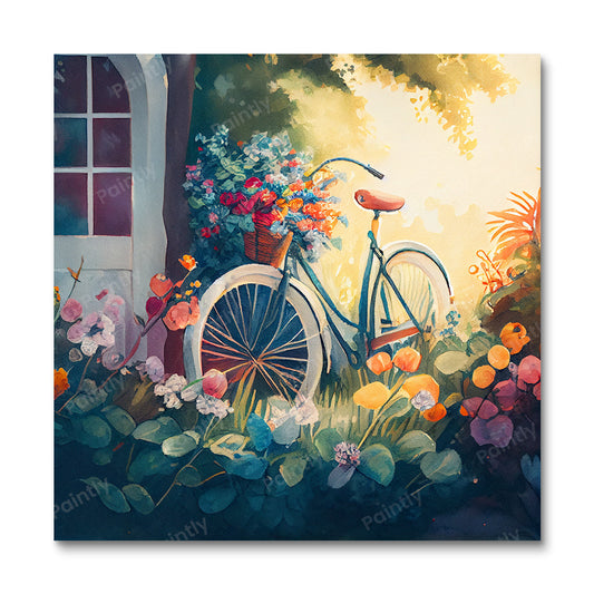 Bicycle Amidst Flowers