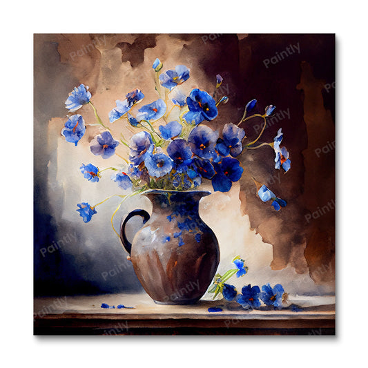 Blue Flowers in Vase I