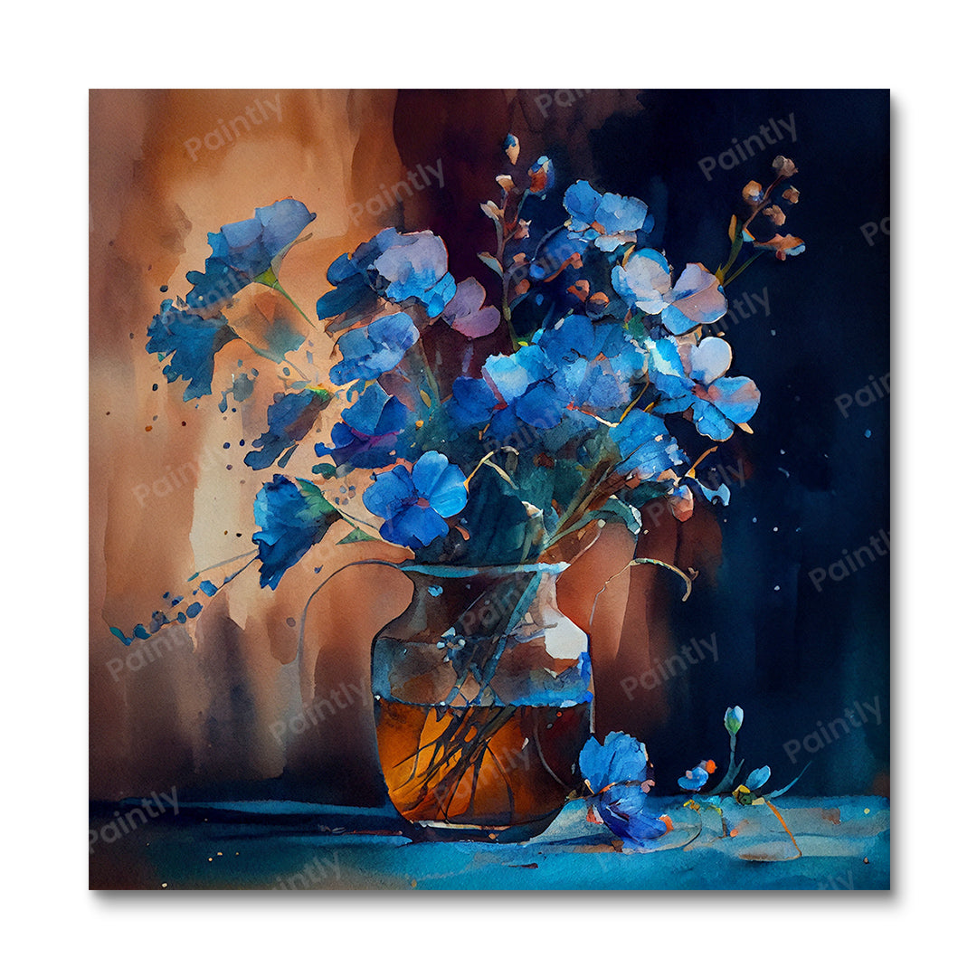 Blue Flowers in Vase II