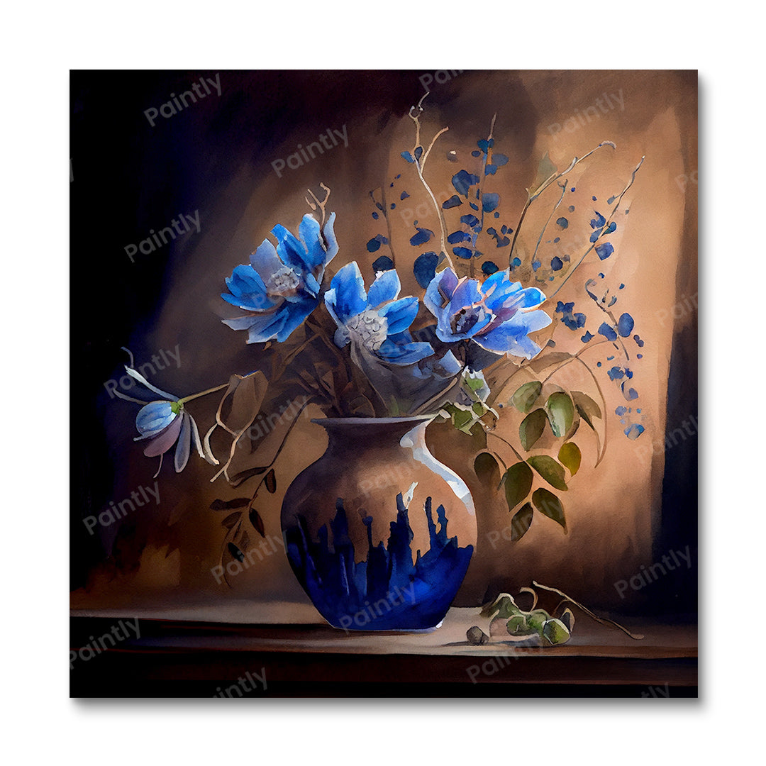Blue Flowers in Vase III