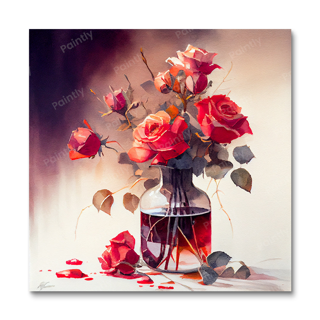 Red Roses in Vase I