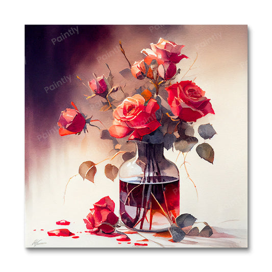 Red Roses in Vase I