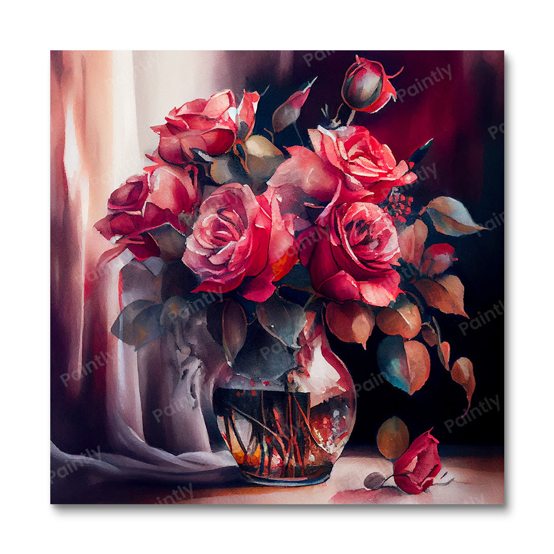 Red Roses in Vase II