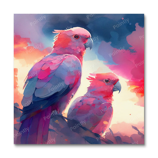 Watercolour Galah Cockatoos