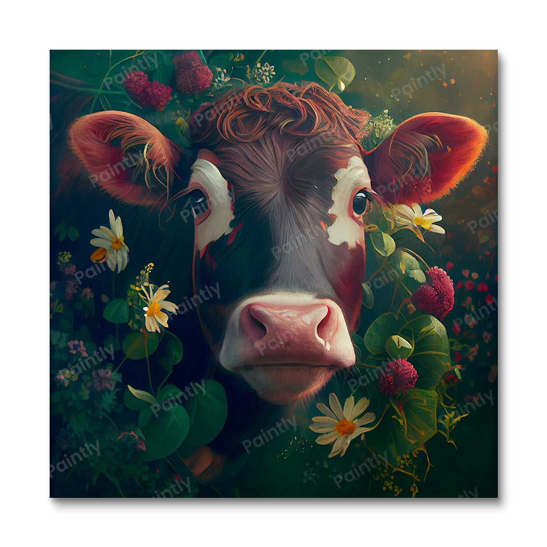 Floral Cow I by Kian