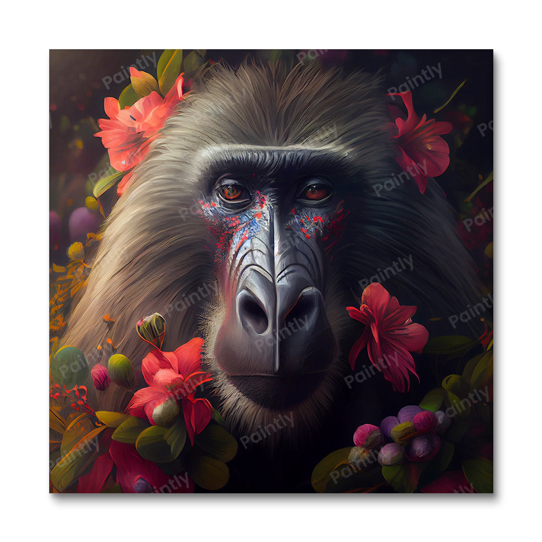 Floral Baboon III by Kian