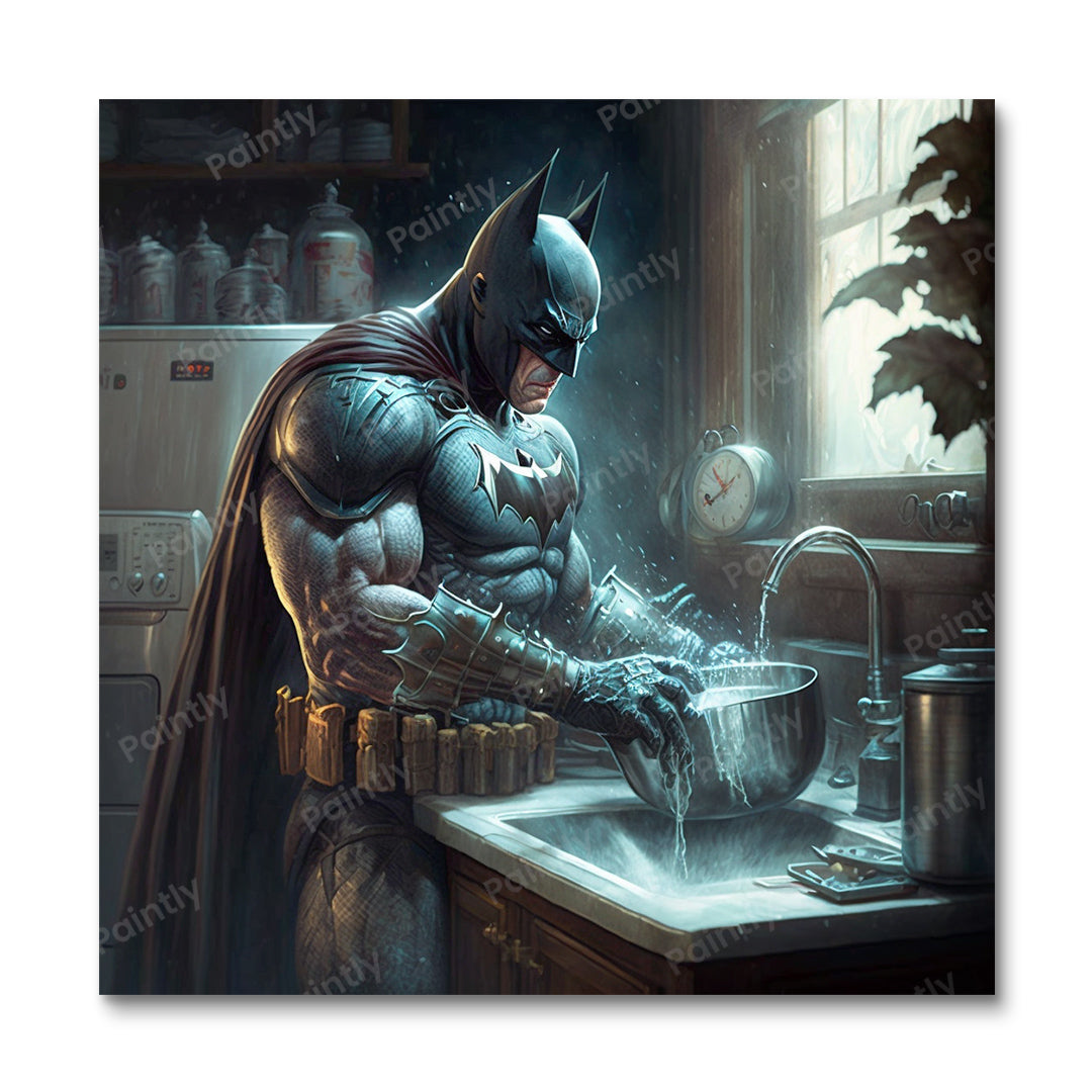 Batman Doing the Dishes