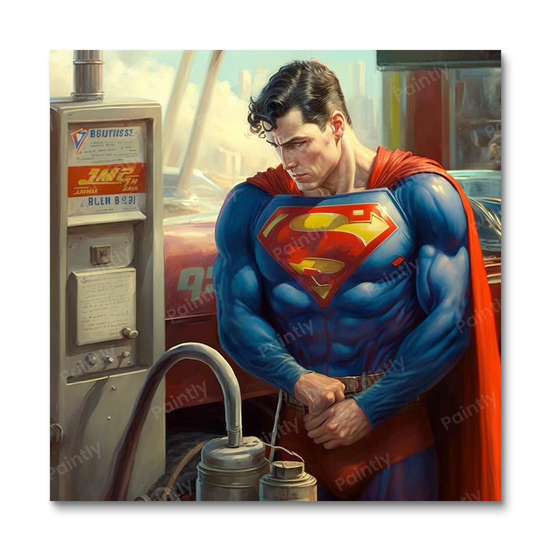Super Man at the Gas Station