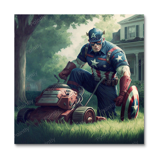 Captain America vs The Lawn Mower
