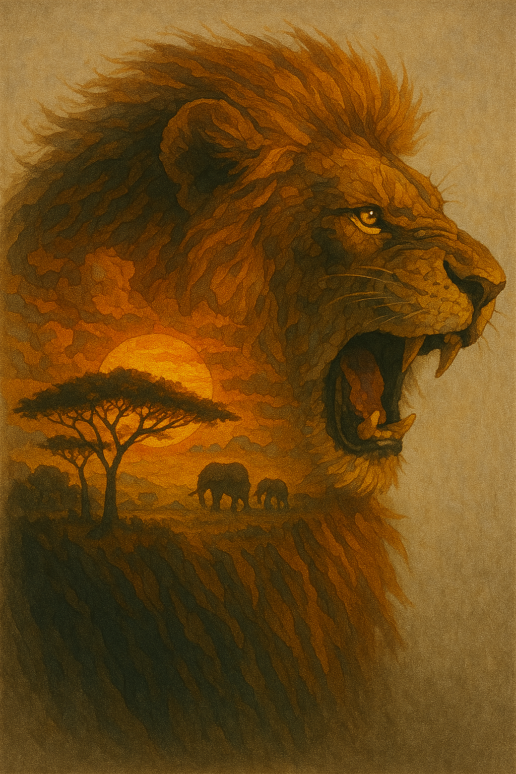 King of the Beasts at Sunset