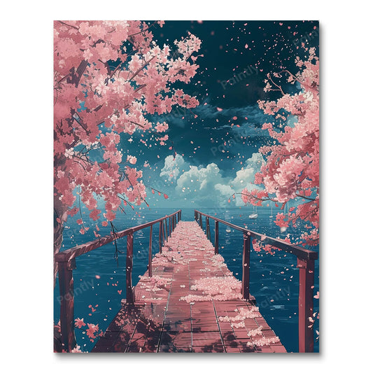 Moonlit Blooms on the Dock