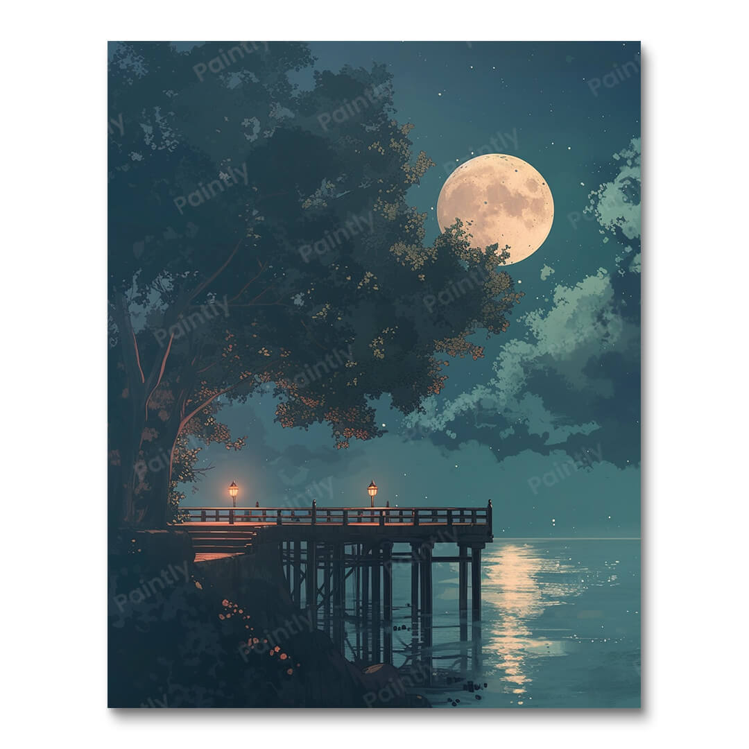 Moonlit Pier Serenity