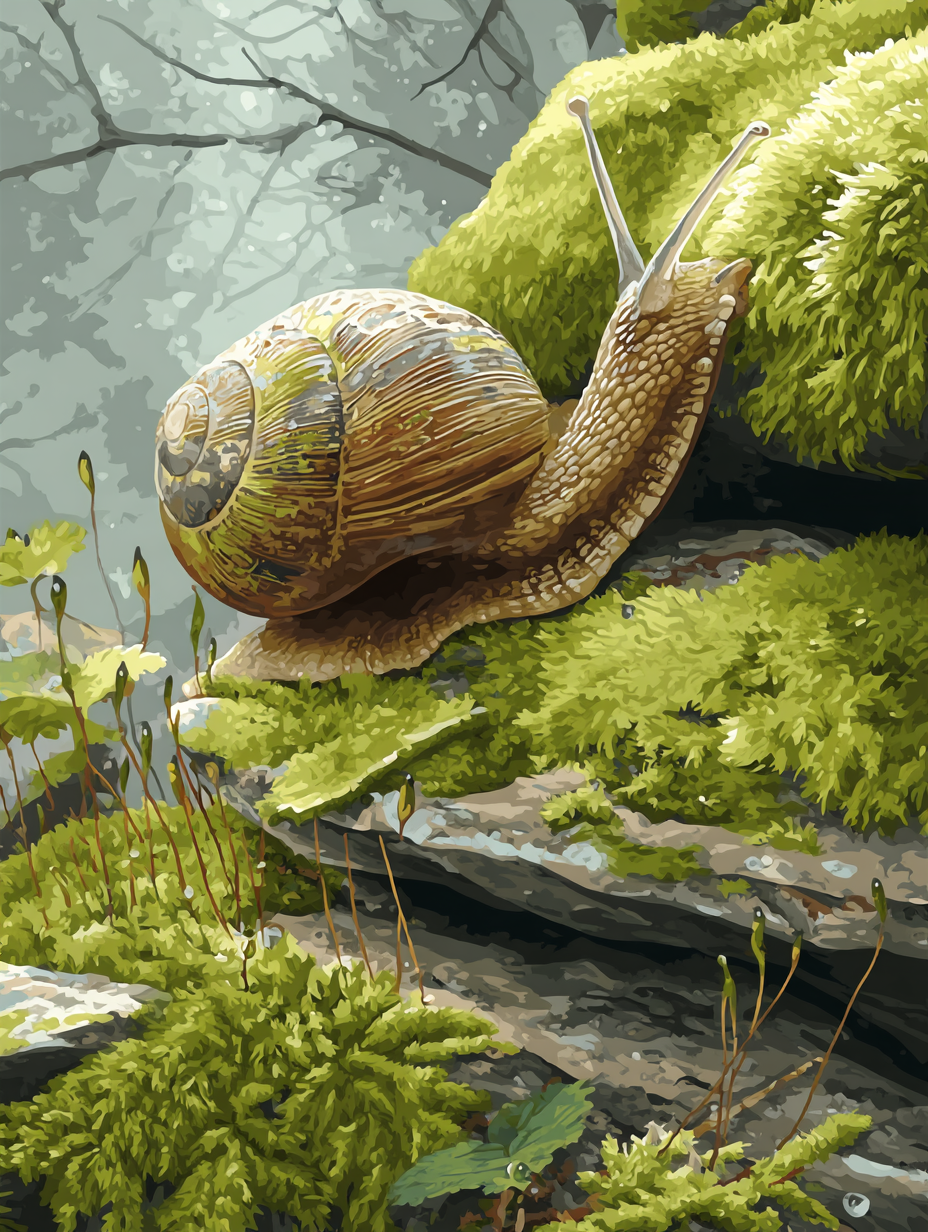 Moss Covered Snail Trail