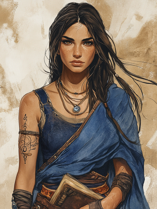 Mysterious Woman Piercing Gaze