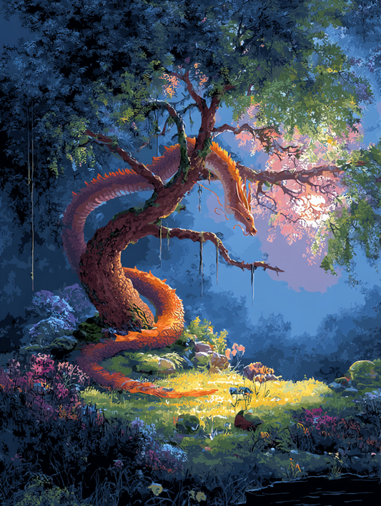 Mythical Creature Forest Scene