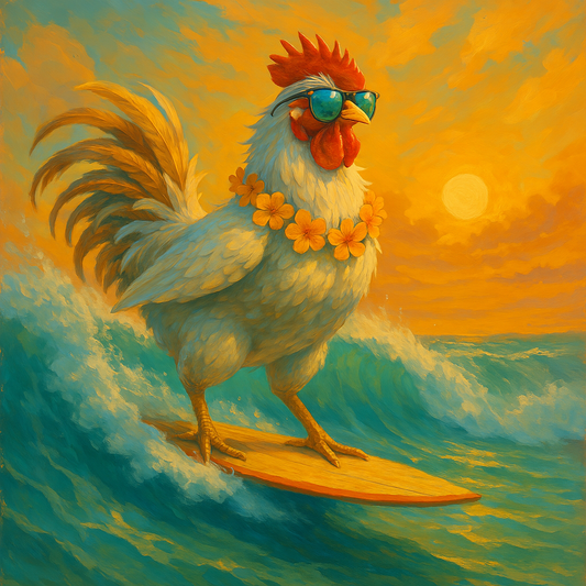Surfer Chicken at Dawn