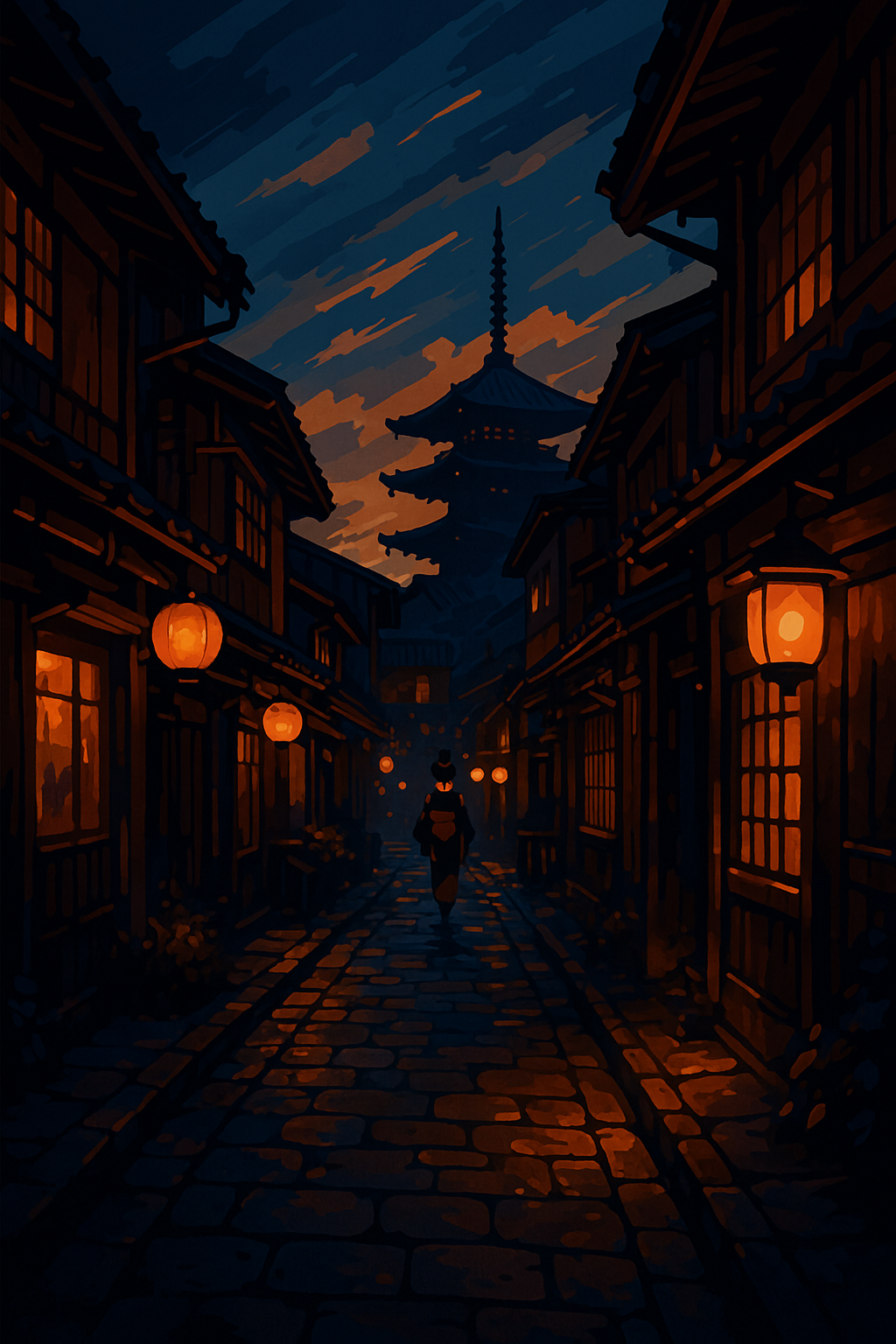 A Cozy Street in Gion at Dusk