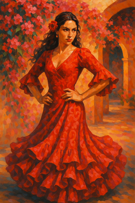 Flamenco Dancer in Red Dress