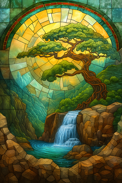 Stained Glass Solstice Falls