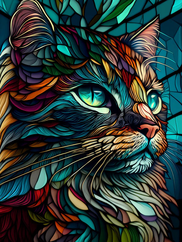 Stained Glass Majestic Prism Cat