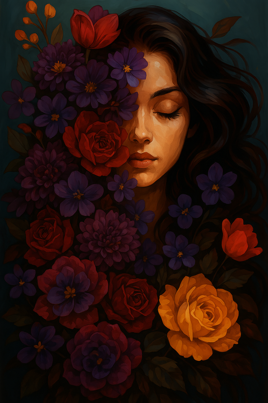 Face Framed in Petals