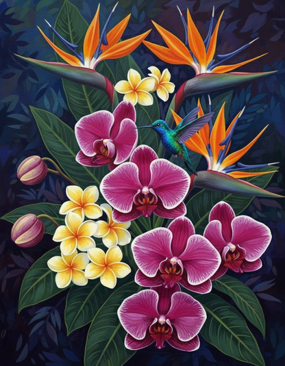 Tropical Flowers, Jewel Tone Bloom