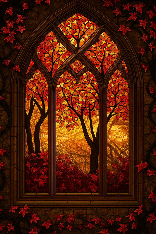 Stained Glass Autumn Cathedral