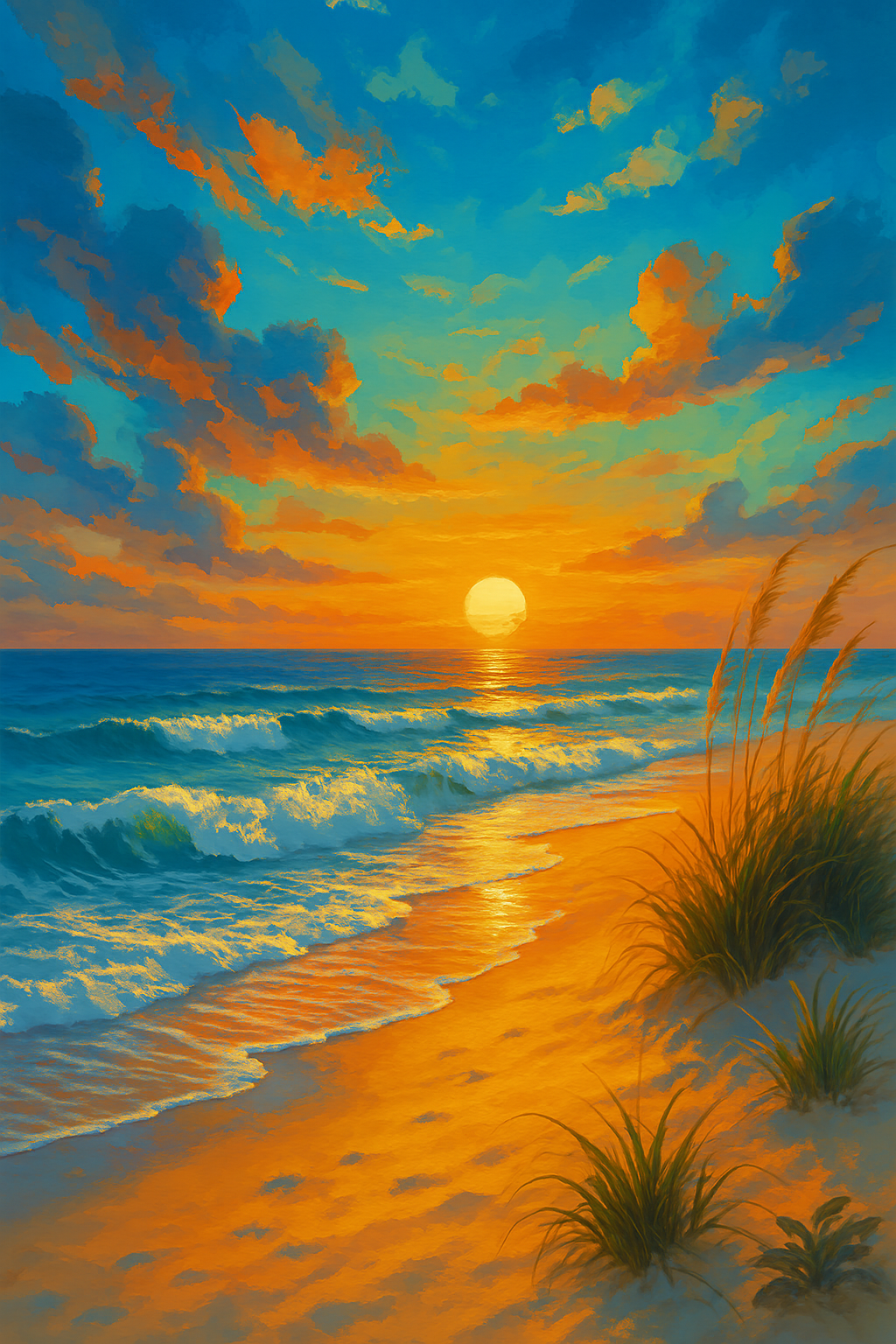 Golden Shoreline At Dusk