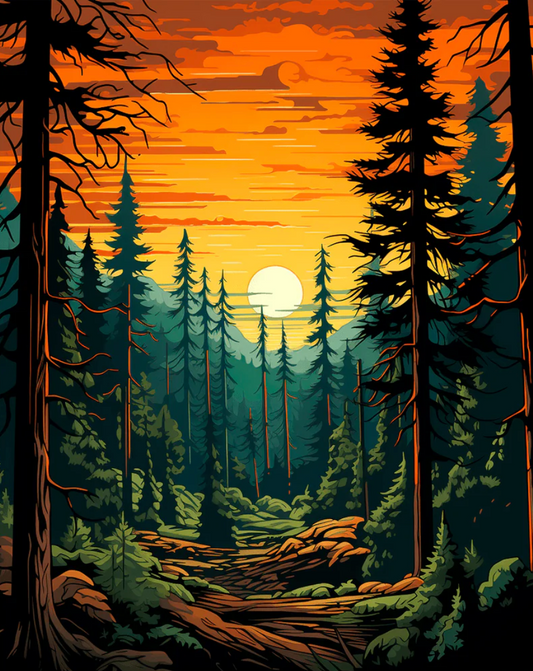 Deep Forest Sunset