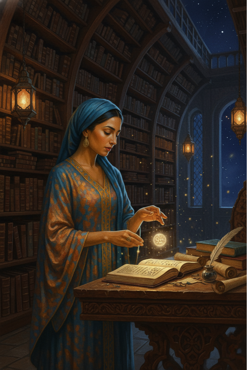 Woman Reading, Starry Library