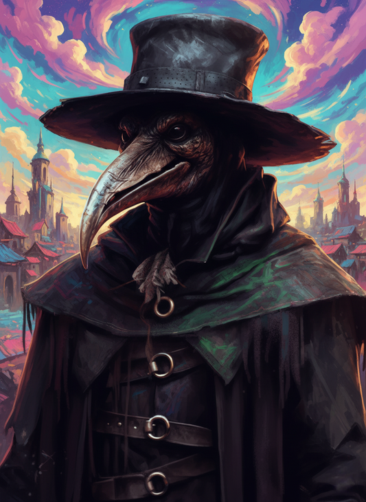 Plague Doctor and Sunset