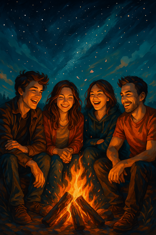 Friends Around a Campfire