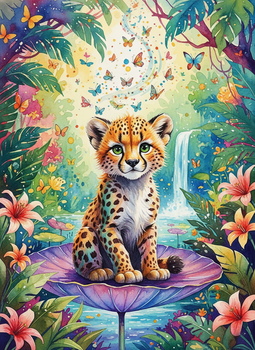 Cheetah Cub, Waterfall Garden