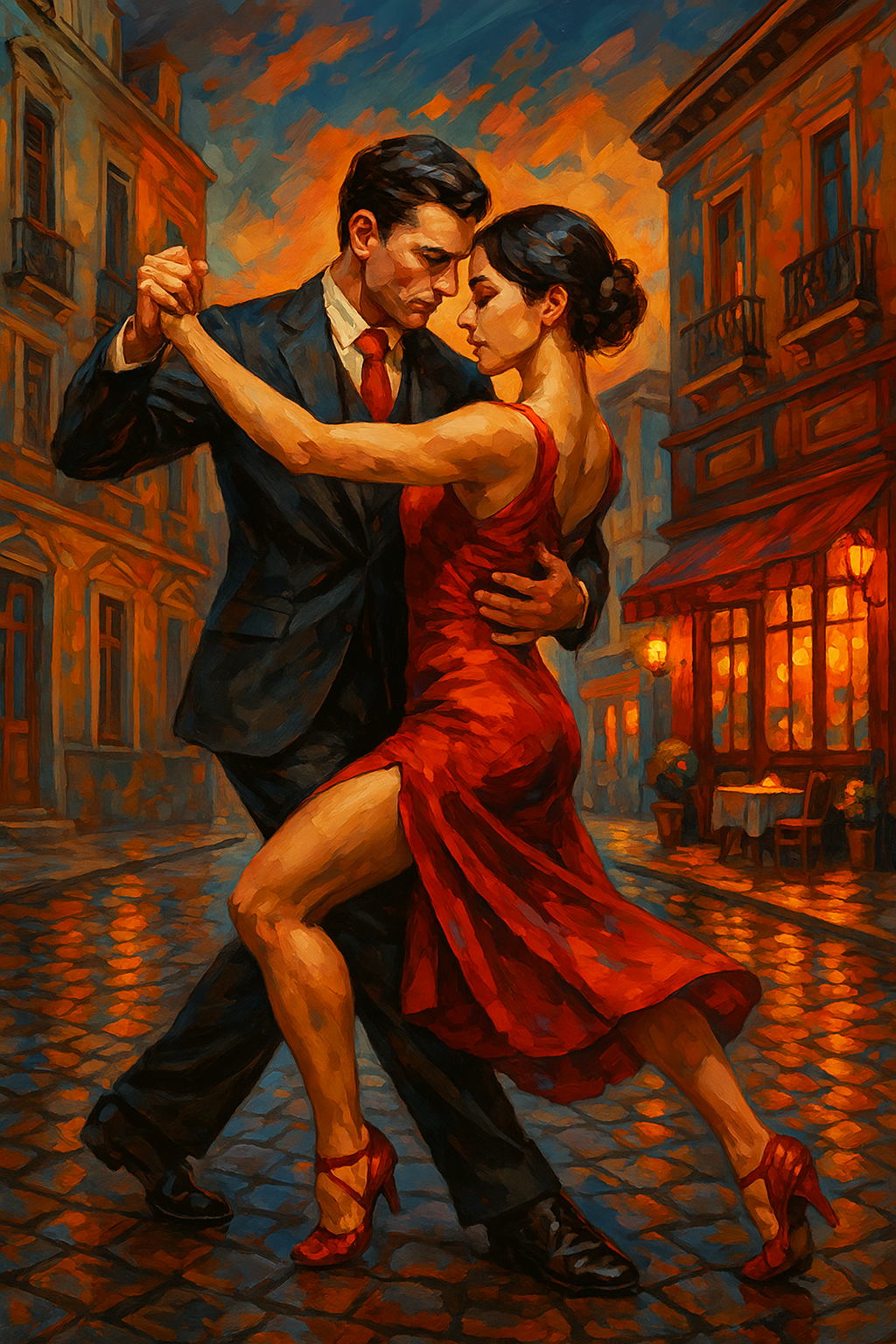 A Couple Dancing Tango