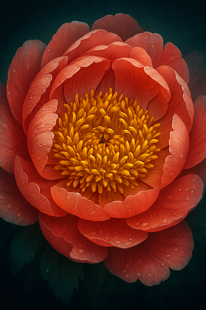 Crimson Peony Bloom