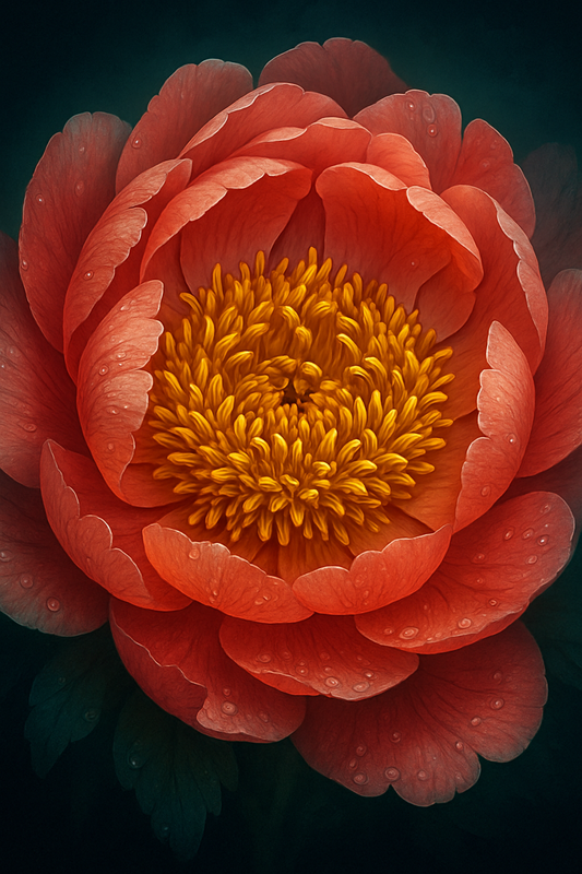 Crimson Peony Bloom