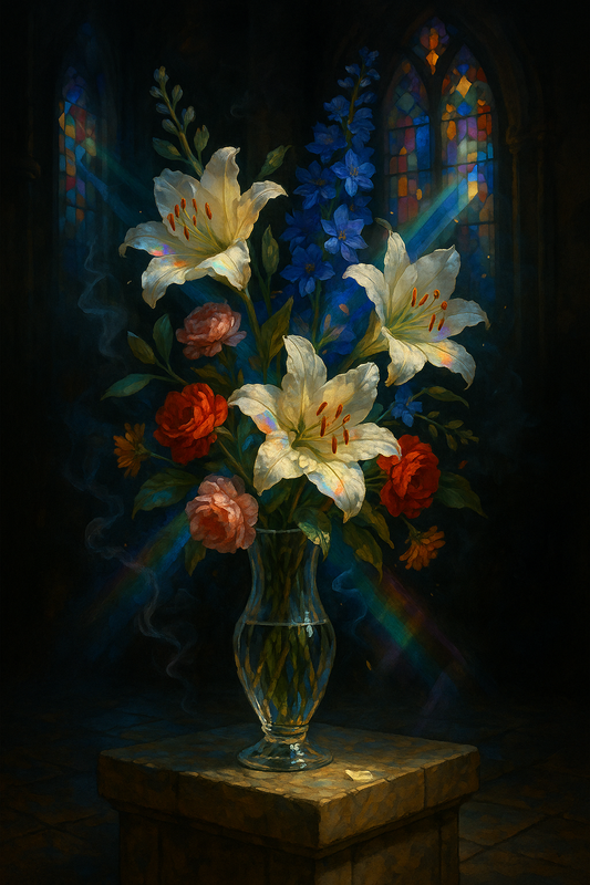 Stained Glass Lilies