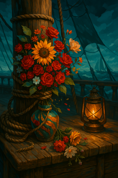 Stormbound Roses with Sunflower