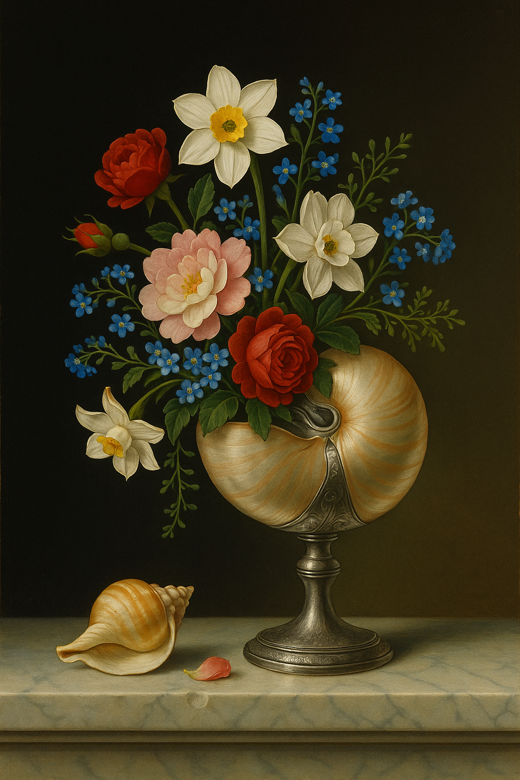 Nautilus Cup with Narcissus