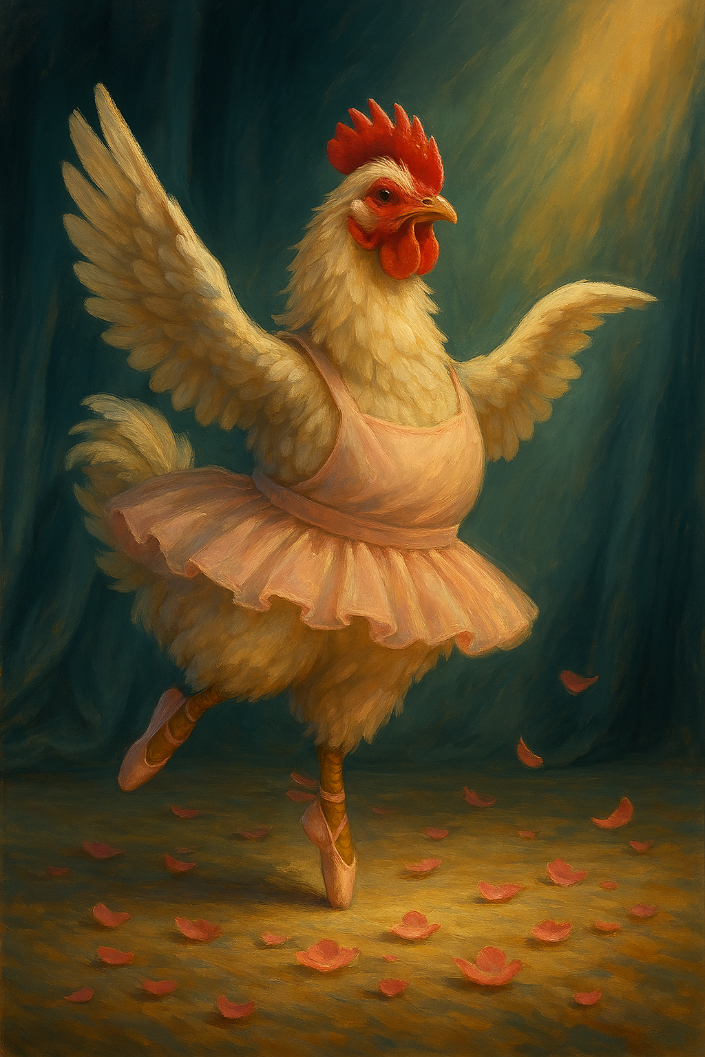 Ballerina Chicken on Stage