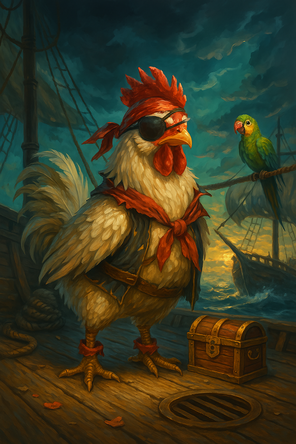 Pirate Chicken on the High Seas