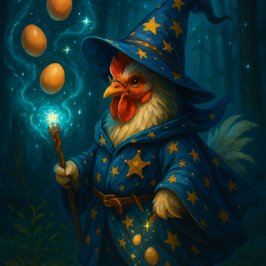 Wizard Chicken Casting Spells