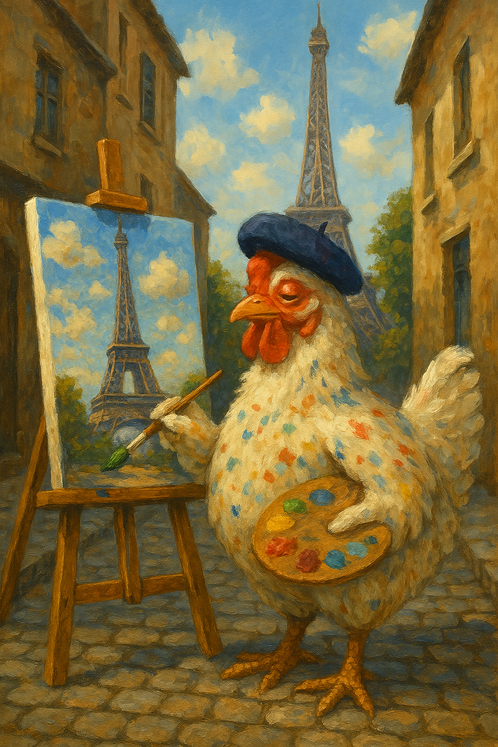 Painter Chicken in Paris