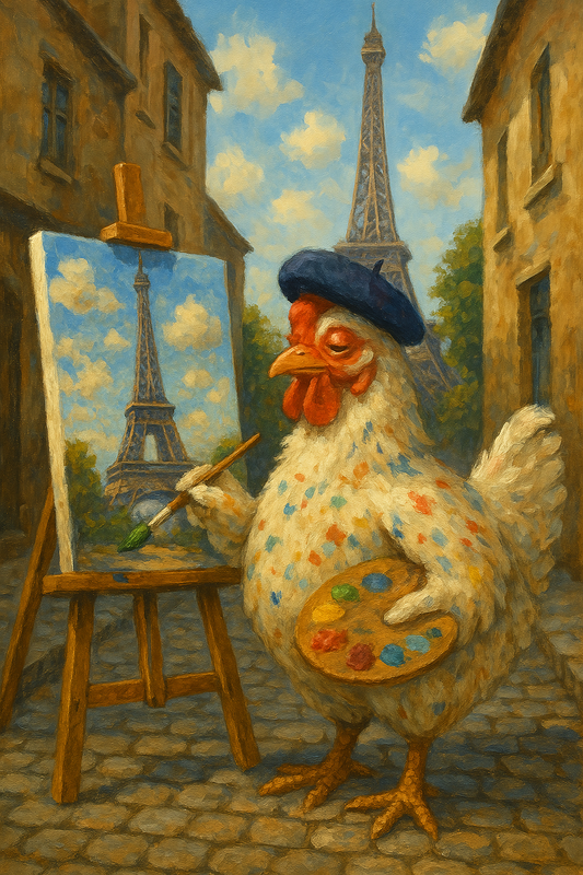 Painter Chicken in Paris